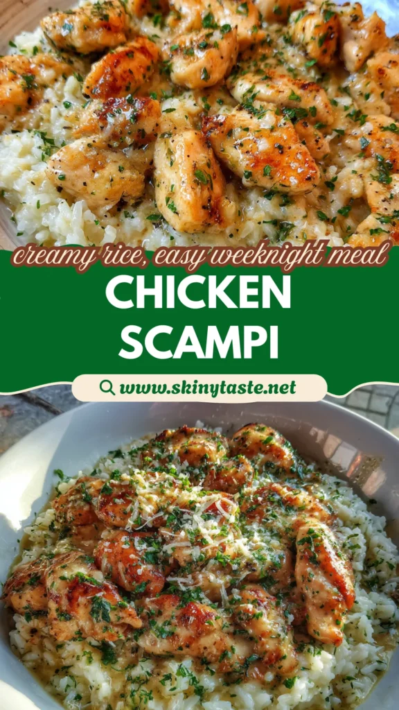 Chicken Scampi with Garlic Parmesan Rice