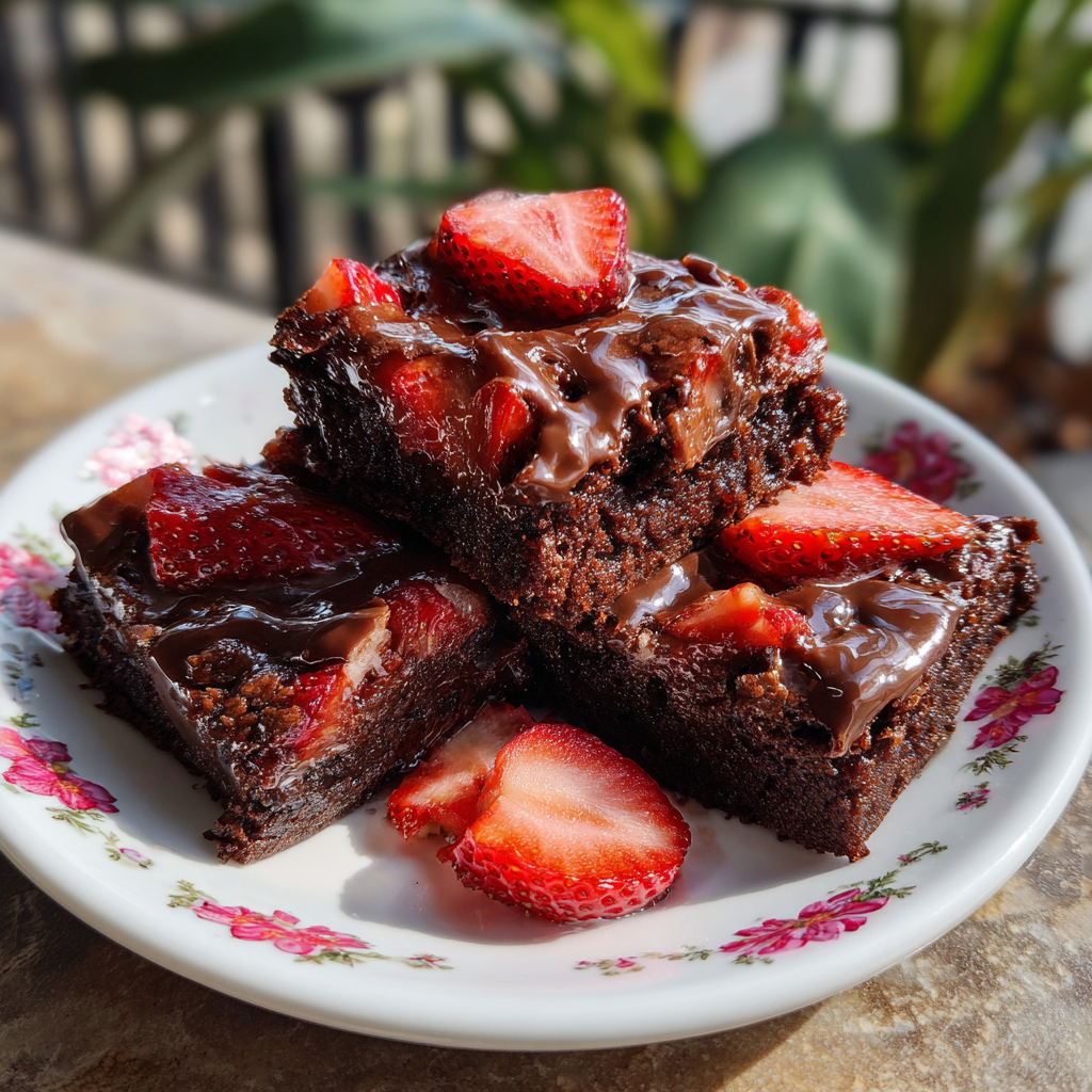 Chocolate Covered Strawberry Brownies