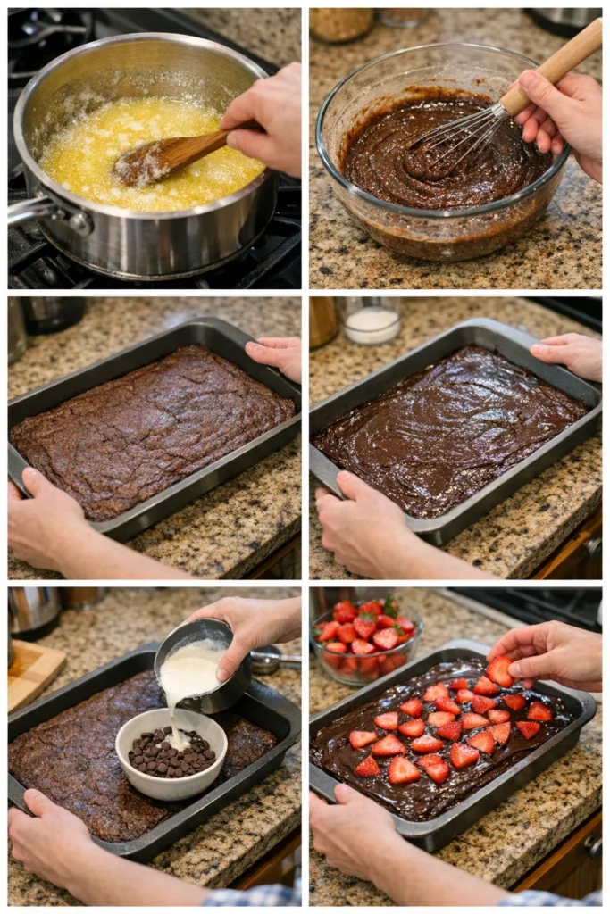 Chocolate Covered Strawberry Brownies