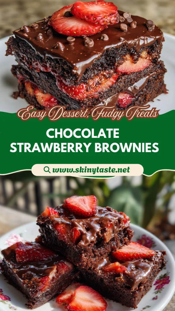 Chocolate Covered Strawberry Brownies