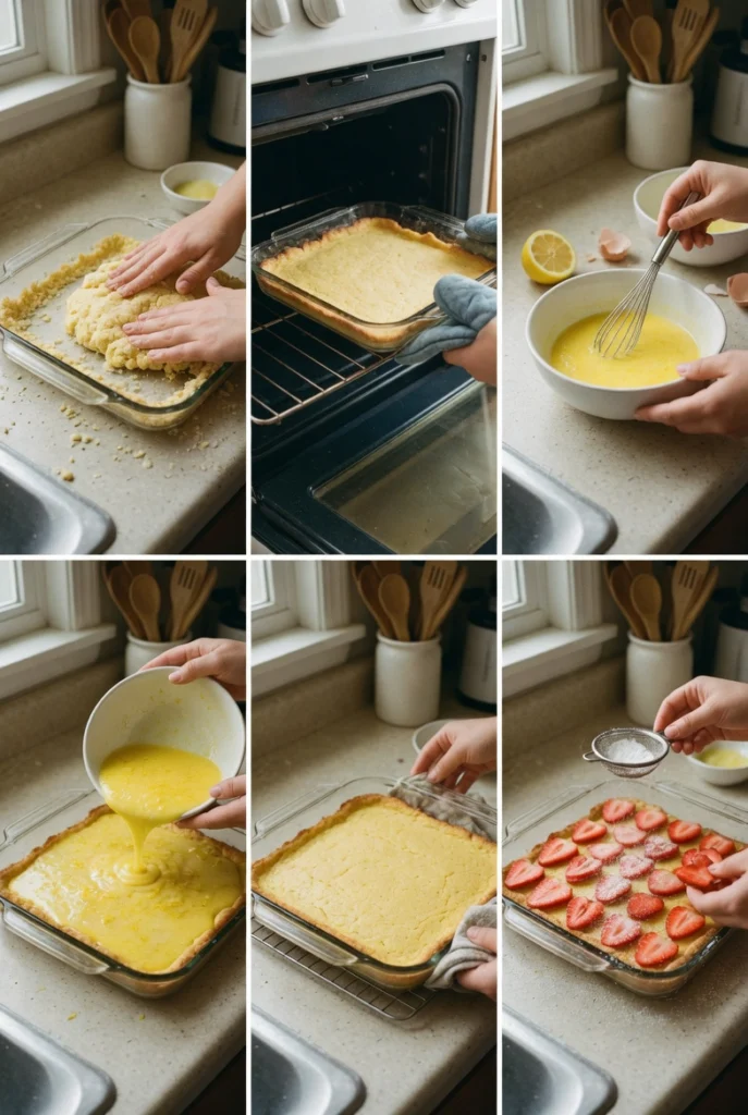 Classic Lemon Bars with Strawberries