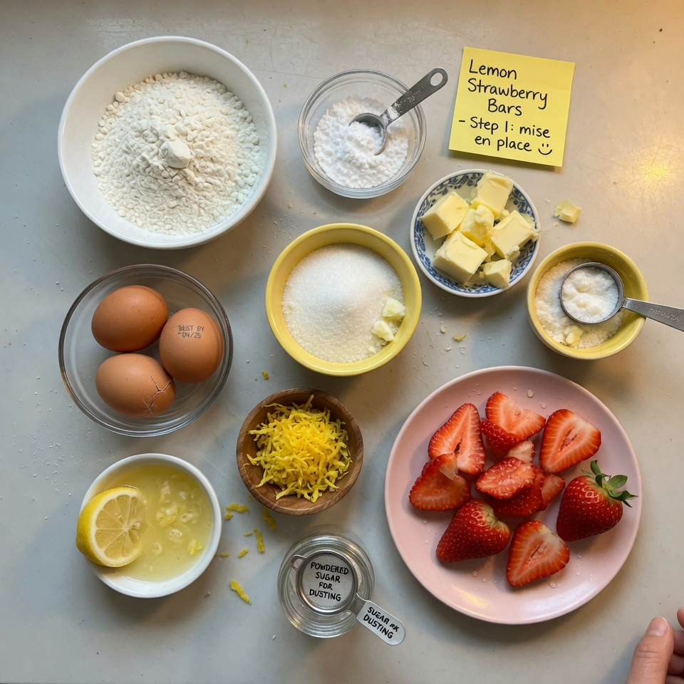 Classic Lemon Bars with Strawberries