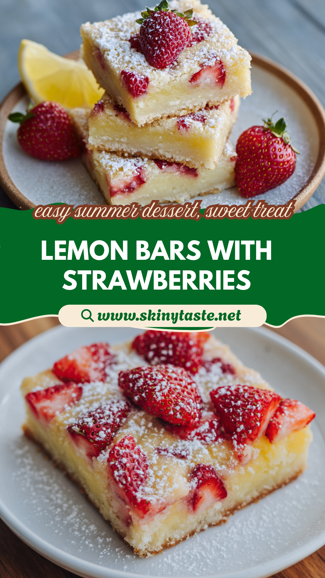 Classic Lemon Bars with Strawberries