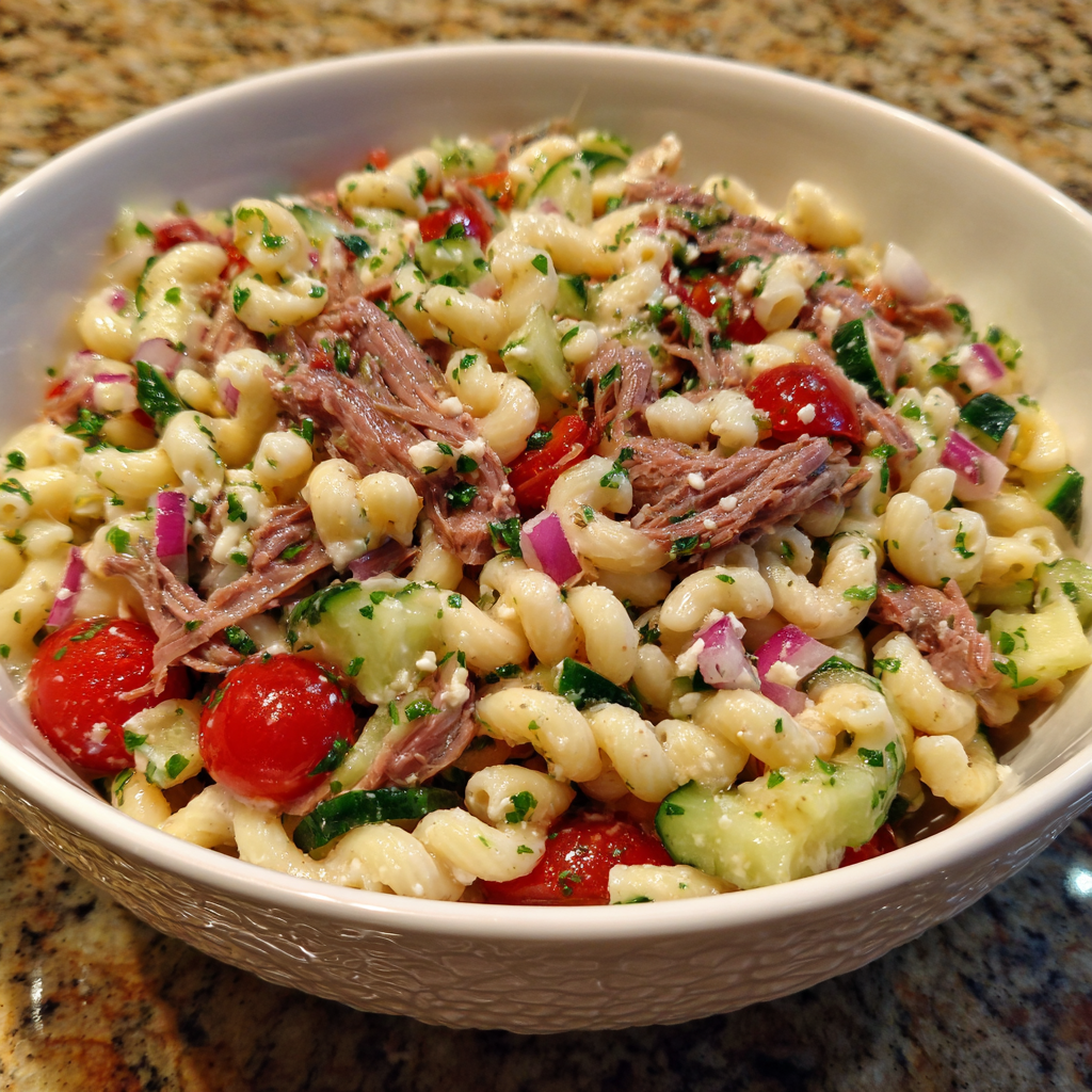 Cold Pasta Salad with Smoked Beef