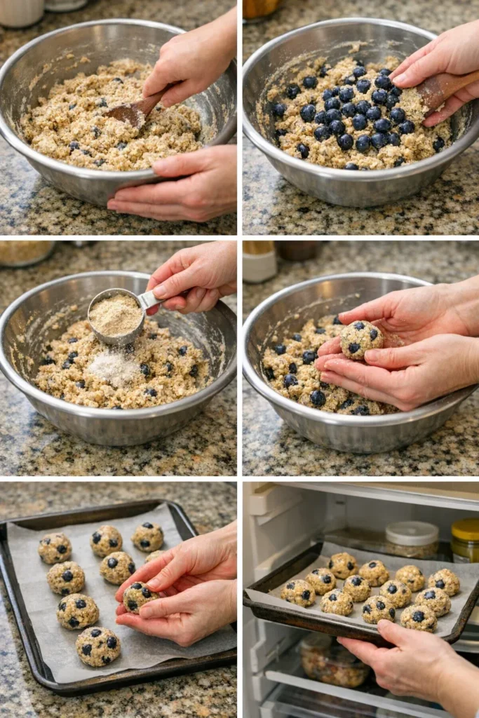 Creamy Blueberry Cheesecake Protein Balls