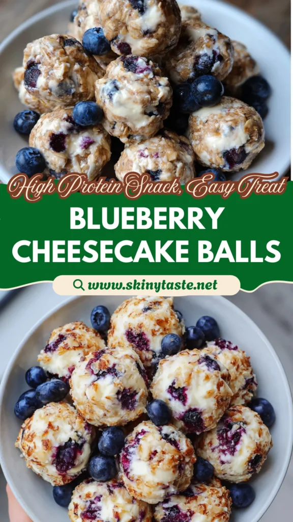Creamy Blueberry Cheesecake Protein Balls