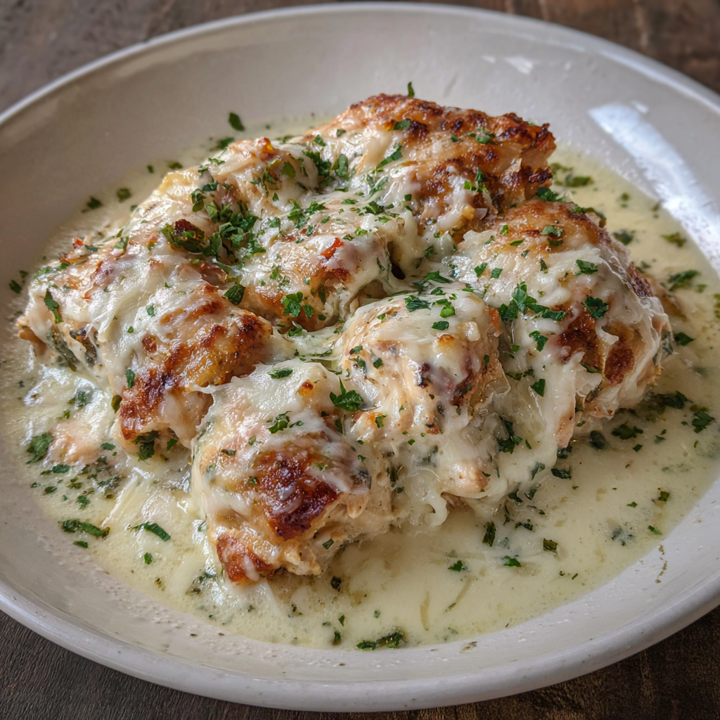Creamy Chicken Pillows with Parmesan Sauce
