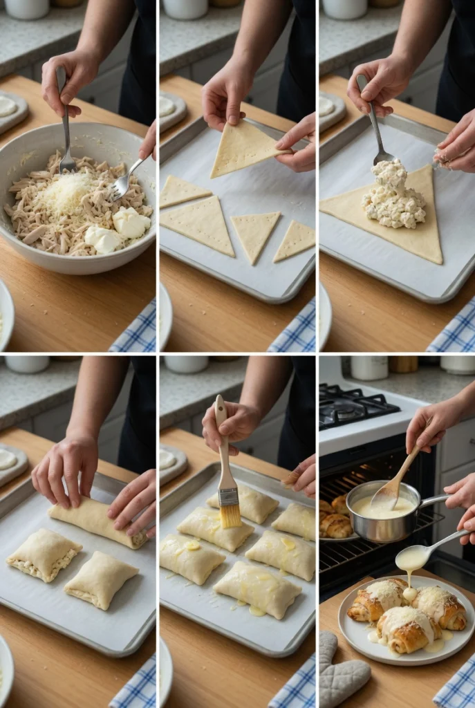 Creamy Chicken Pillows with Parmesan Sauce