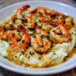 Creamy Garlic Shrimp Over Mashed Potatoes