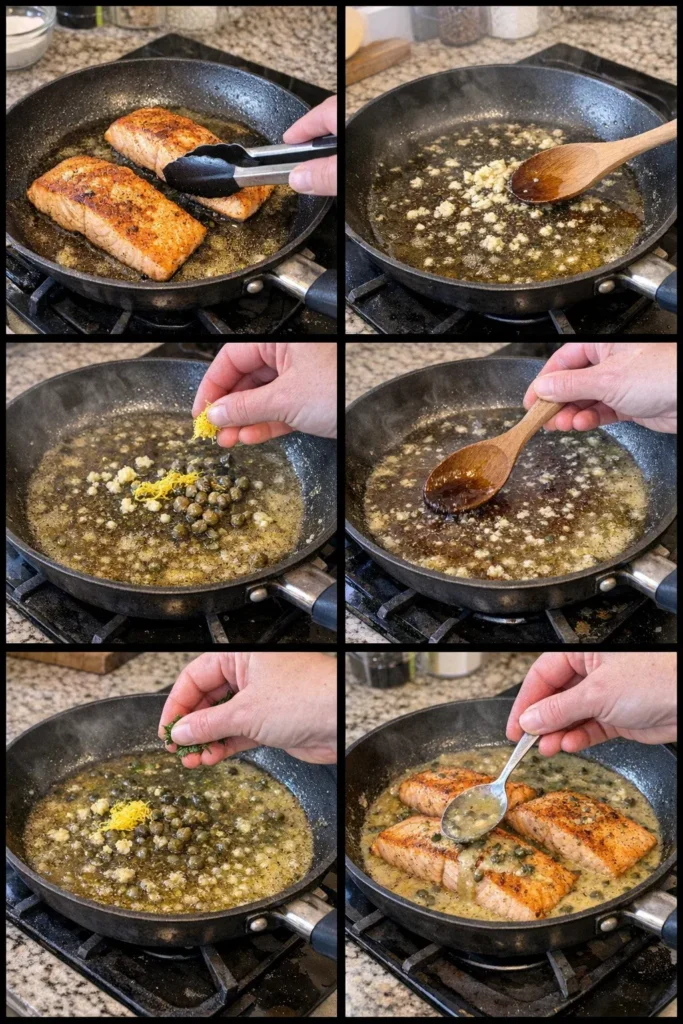 Creamy Lemon Garlic Salmon Piccata