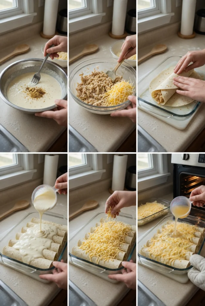 Creamy White Chicken Enchiladas