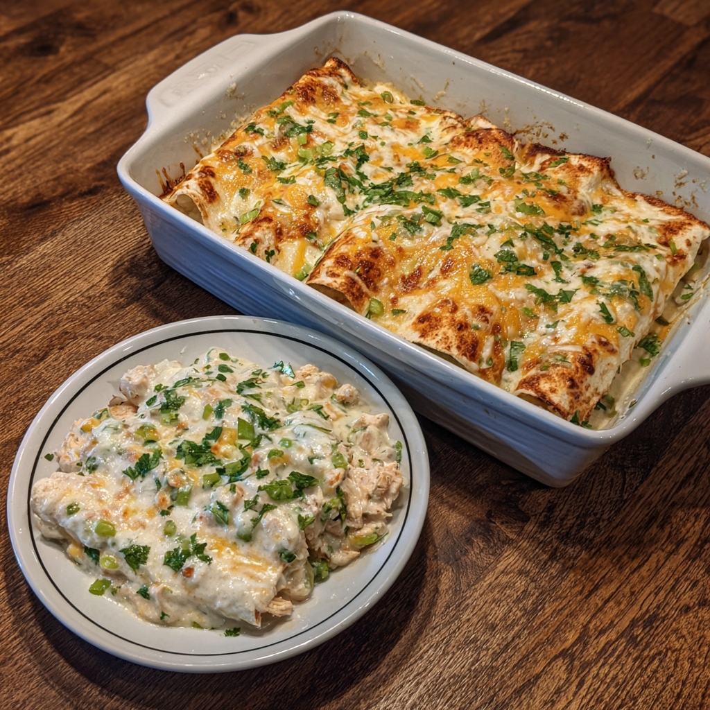 Creamy White Chicken Enchiladas