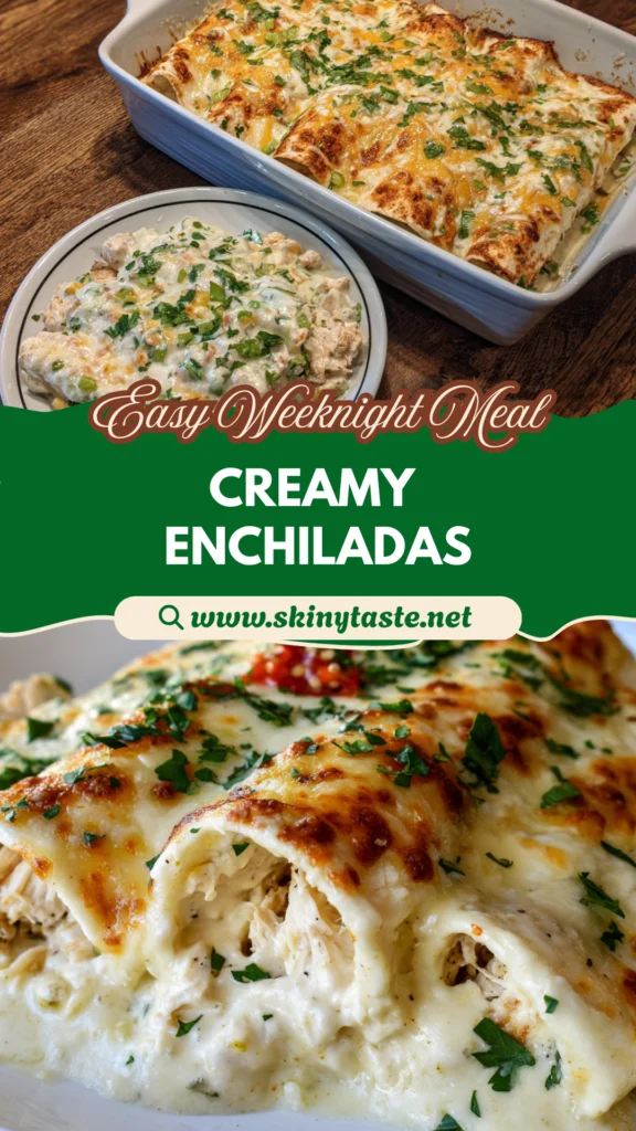 Creamy White Chicken Enchiladas