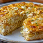 Crispy Cabbage Ranch Chicken Cottage Cheese Tortilla Pie