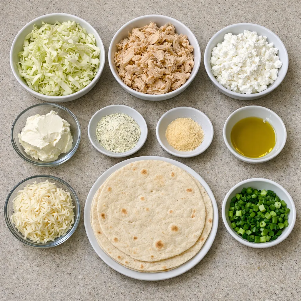 Crispy Cabbage Ranch Chicken Cottage Cheese Tortilla Pie 6 Crispy Cabbage Ranch Chicken Cottage Cheese Tortilla Pie