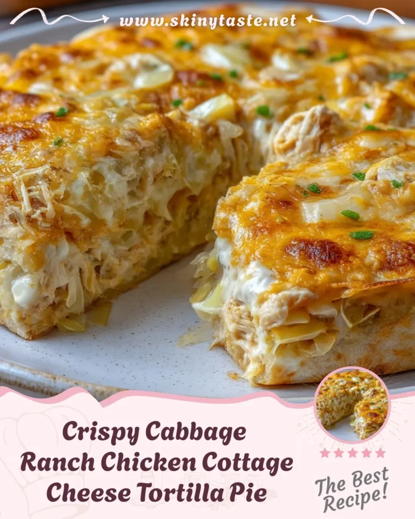 Crispy Cabbage Ranch Chicken Cottage Cheese Tortilla Pie 8 Crispy Cabbage Ranch Chicken Cottage Cheese Tortilla Pie