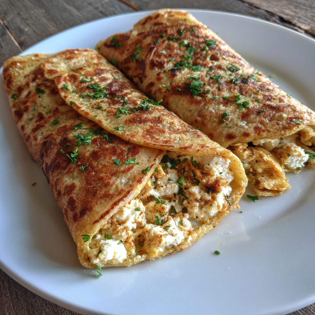 Crispy Cottage Cheese Flatbread Wraps