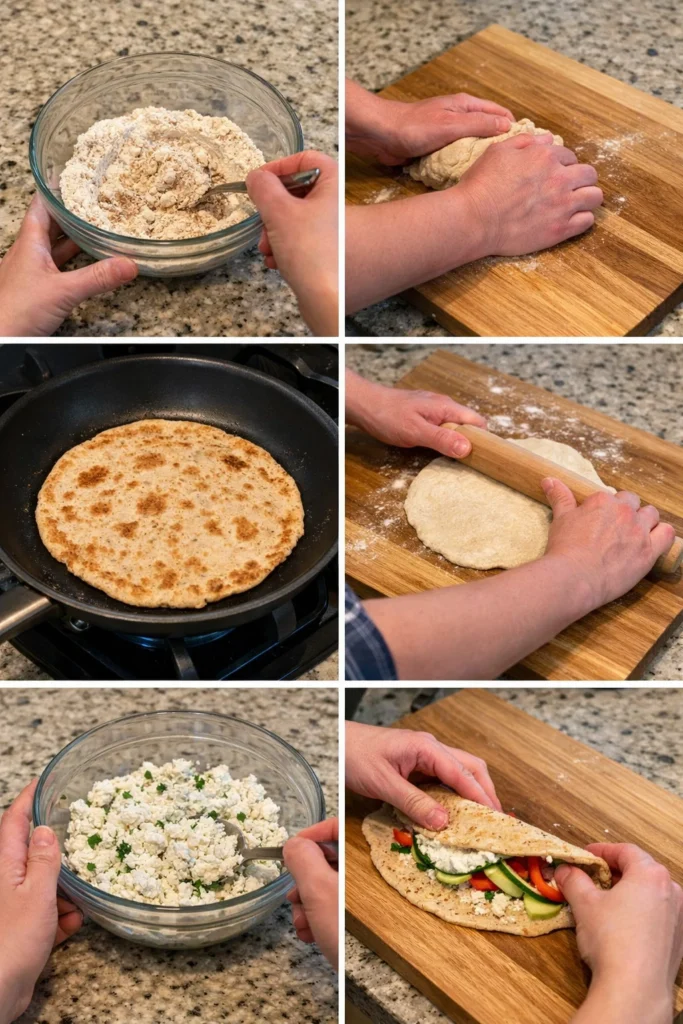 Crispy Cottage Cheese Flatbread Wraps