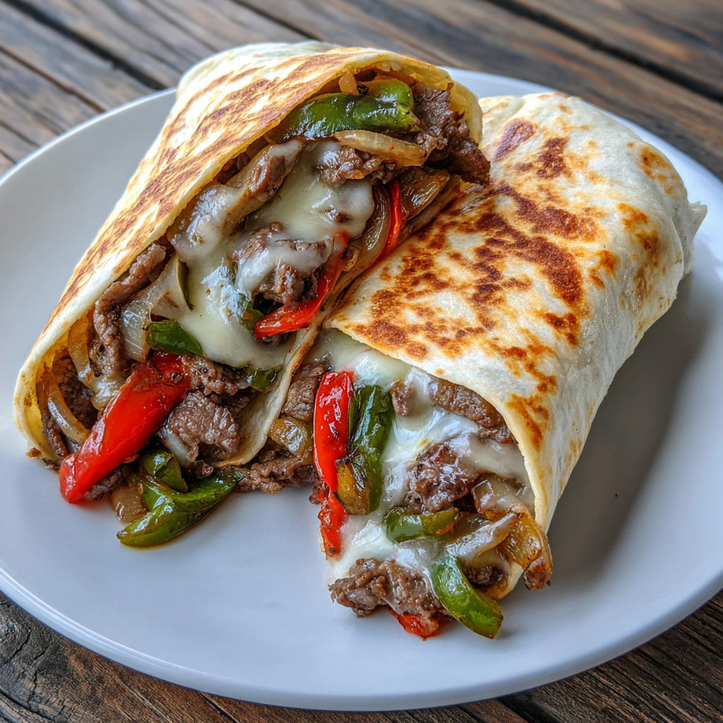 Crispy Philly Cheesesteak Grilled Wraps