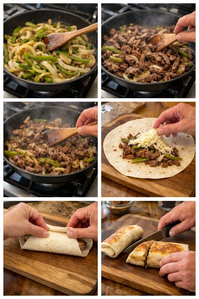 Crispy Philly Cheesesteak Grilled Wraps