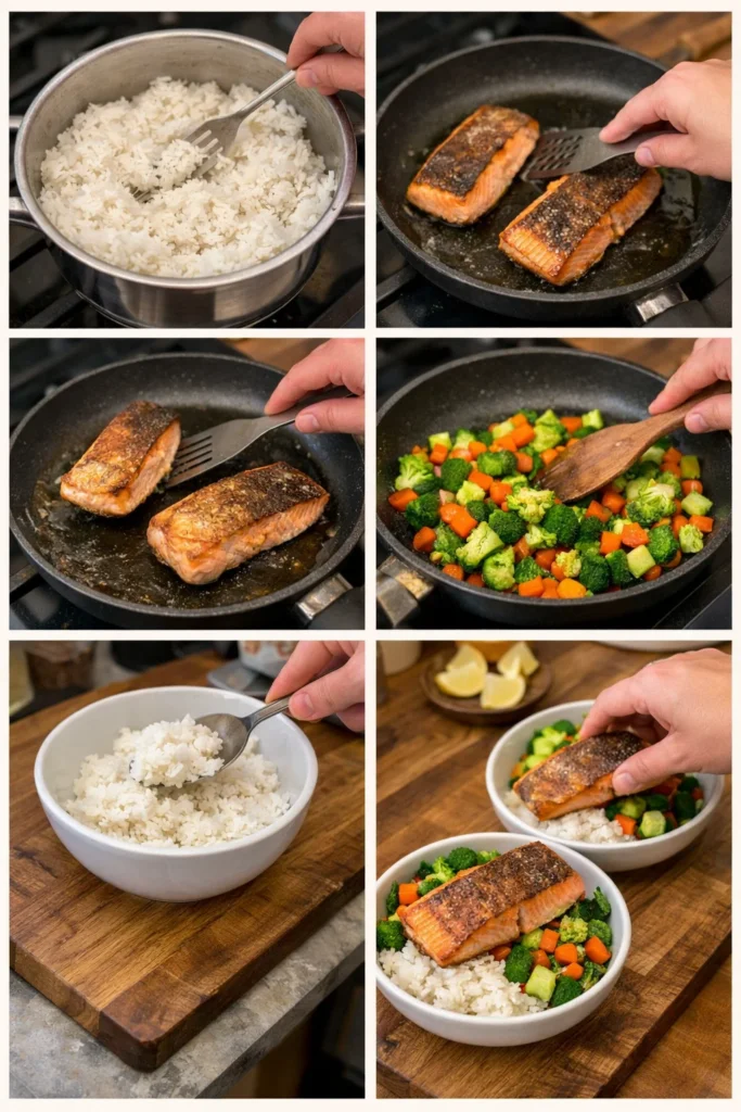Crispy Salmon and Rice Bowl