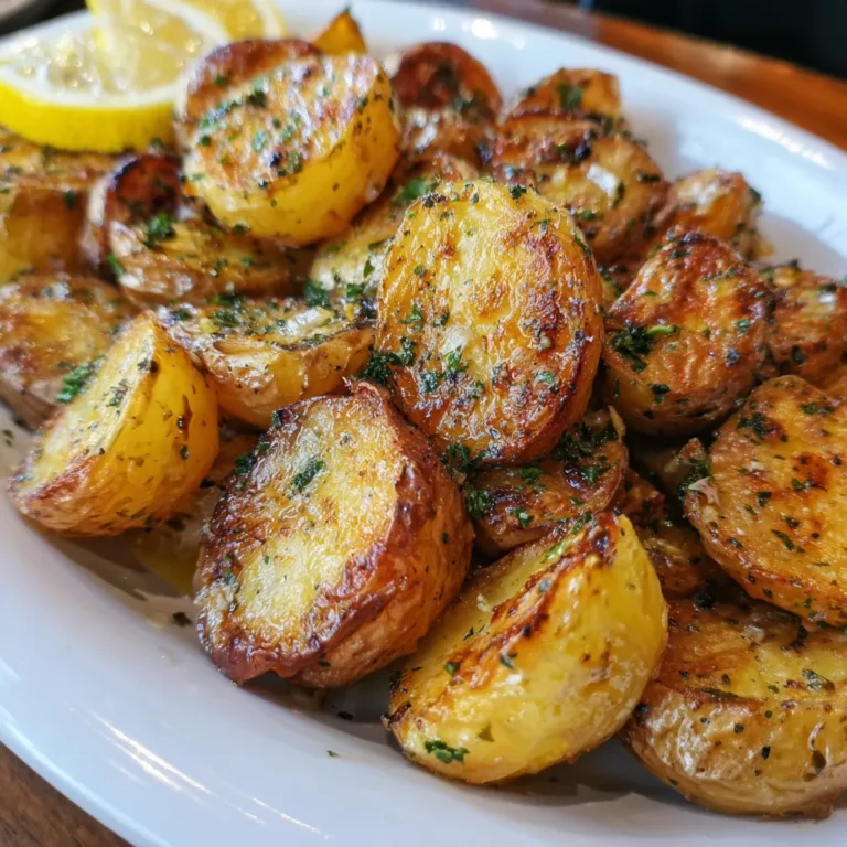 Greek Lemon Potatoes with Garlic and Oregano