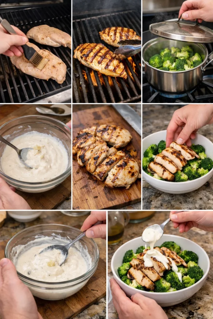 Grilled Chicken Broccoli Bowls