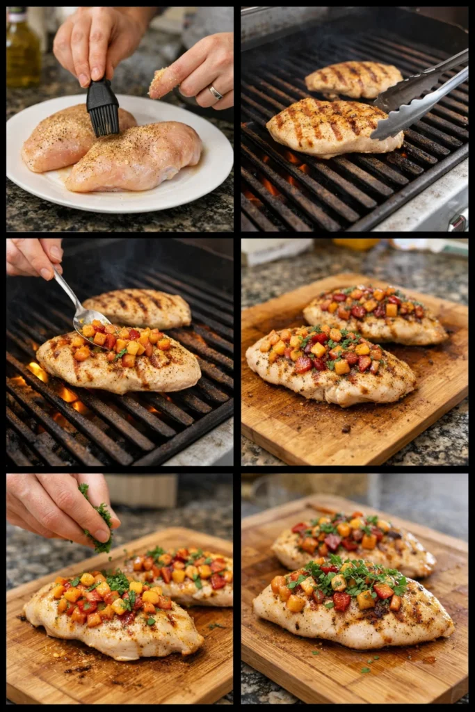Grilled Chicken with Cilantro Garnish