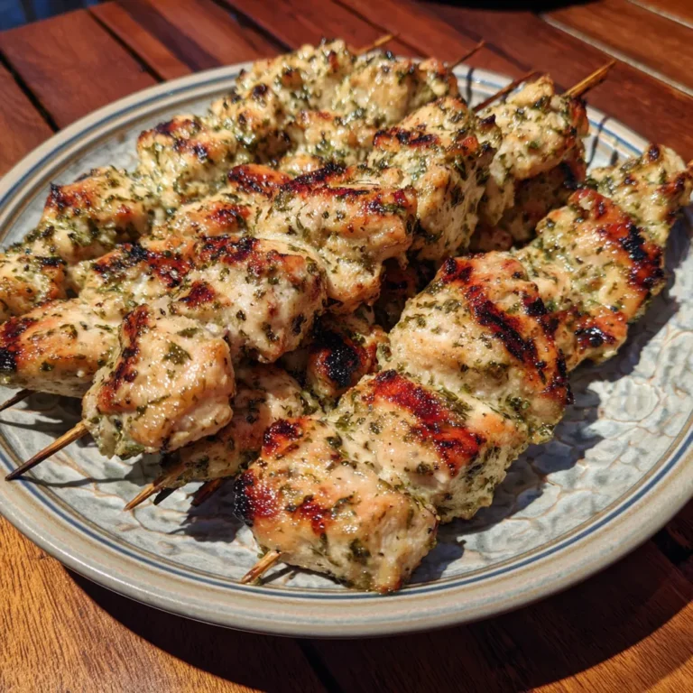 Grilled Garlic Parmesan Chicken Skewers