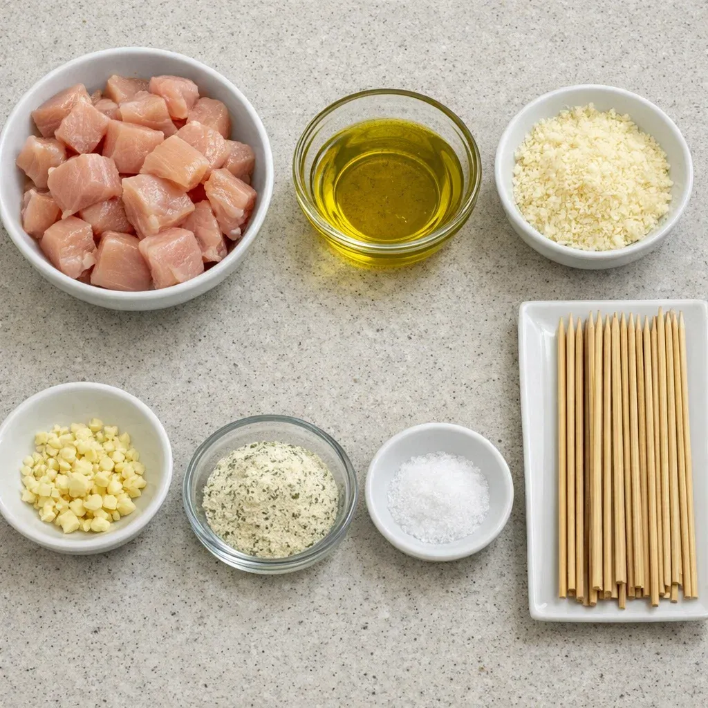 Grilled Garlic Parmesan Chicken Skewers