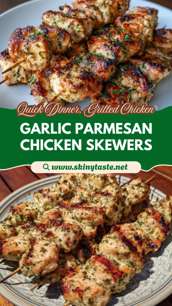 Grilled Garlic Parmesan Chicken Skewers