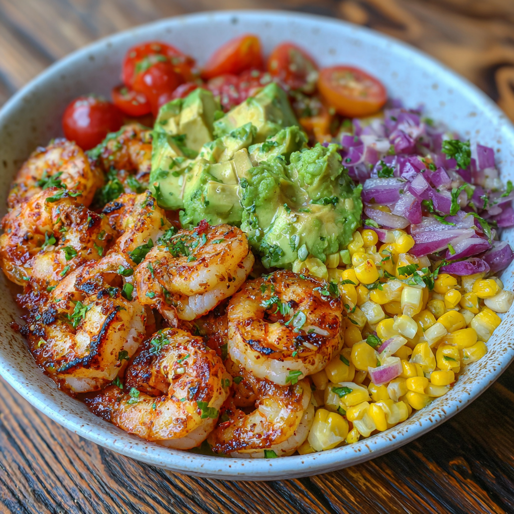 Grilled Shrimp Bowl with Avocado