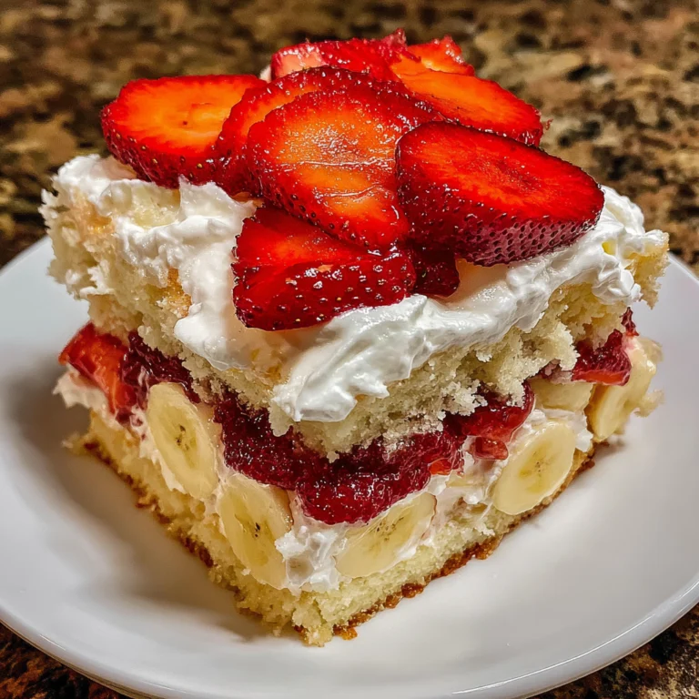 Half Strawberry Shortcake Half Banana Pudding Cake