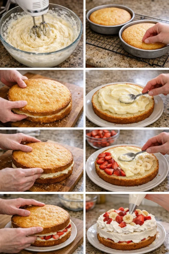 Half Strawberry Shortcake Half Banana Pudding Cake – Dessert Recipe 8 Half Strawberry Shortcake Half Banana Pudding Cake