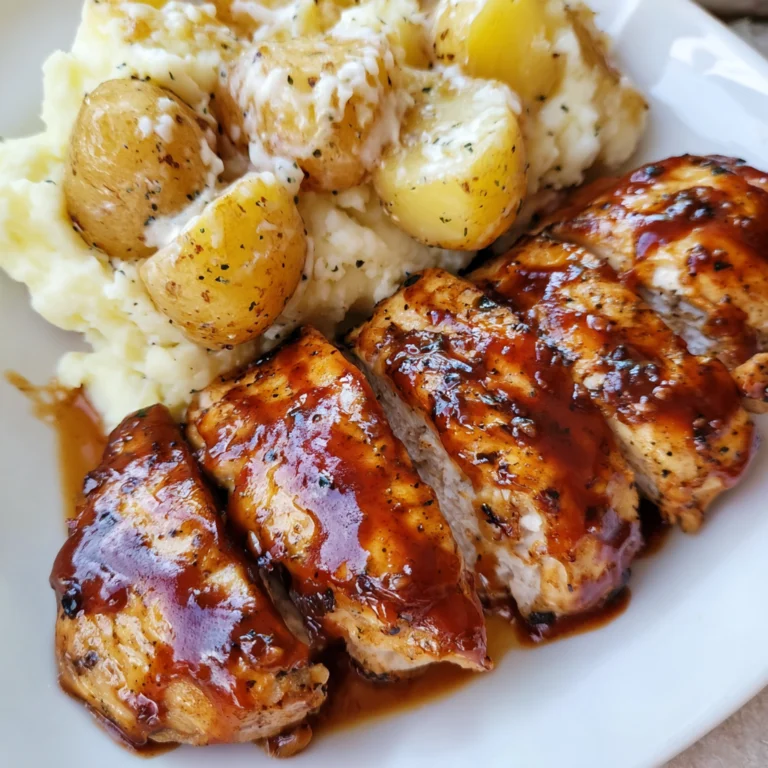Honey BBQ Chicken with Creamy Garlic Potatoes