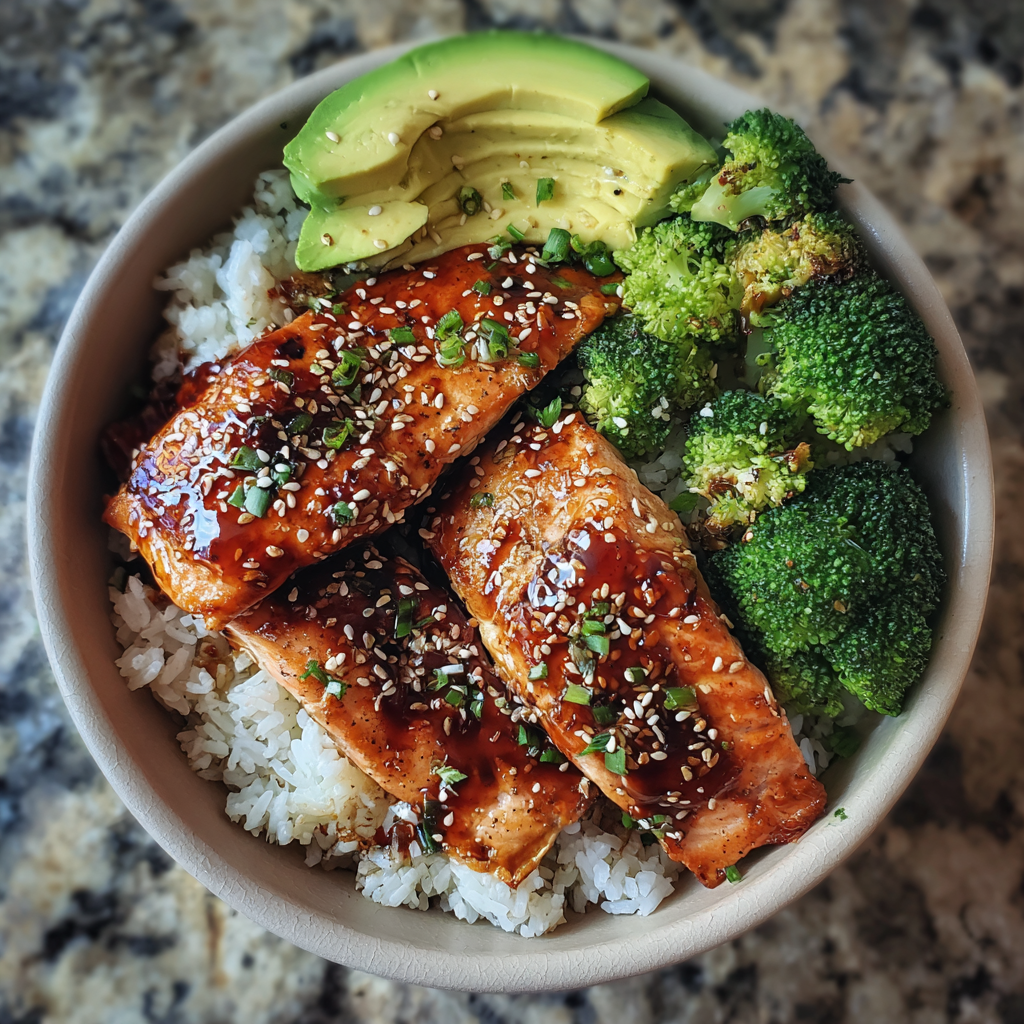 Honey Sriracha Salmon Bowls