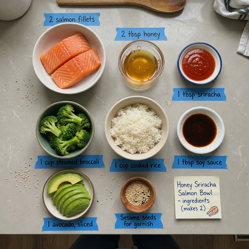 Honey Sriracha Salmon Bowls