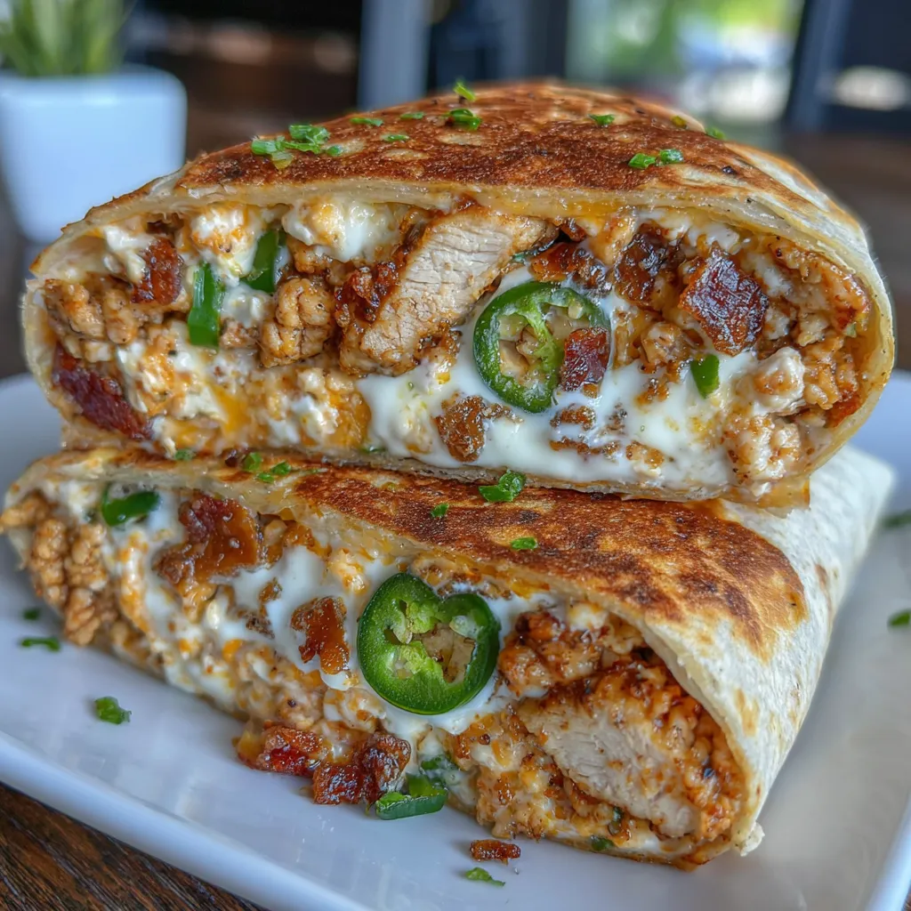 Jalapeño Popper Smash Chicken Wraps