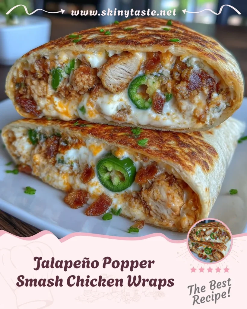 Jalapeño Popper Smash Chicken Wraps