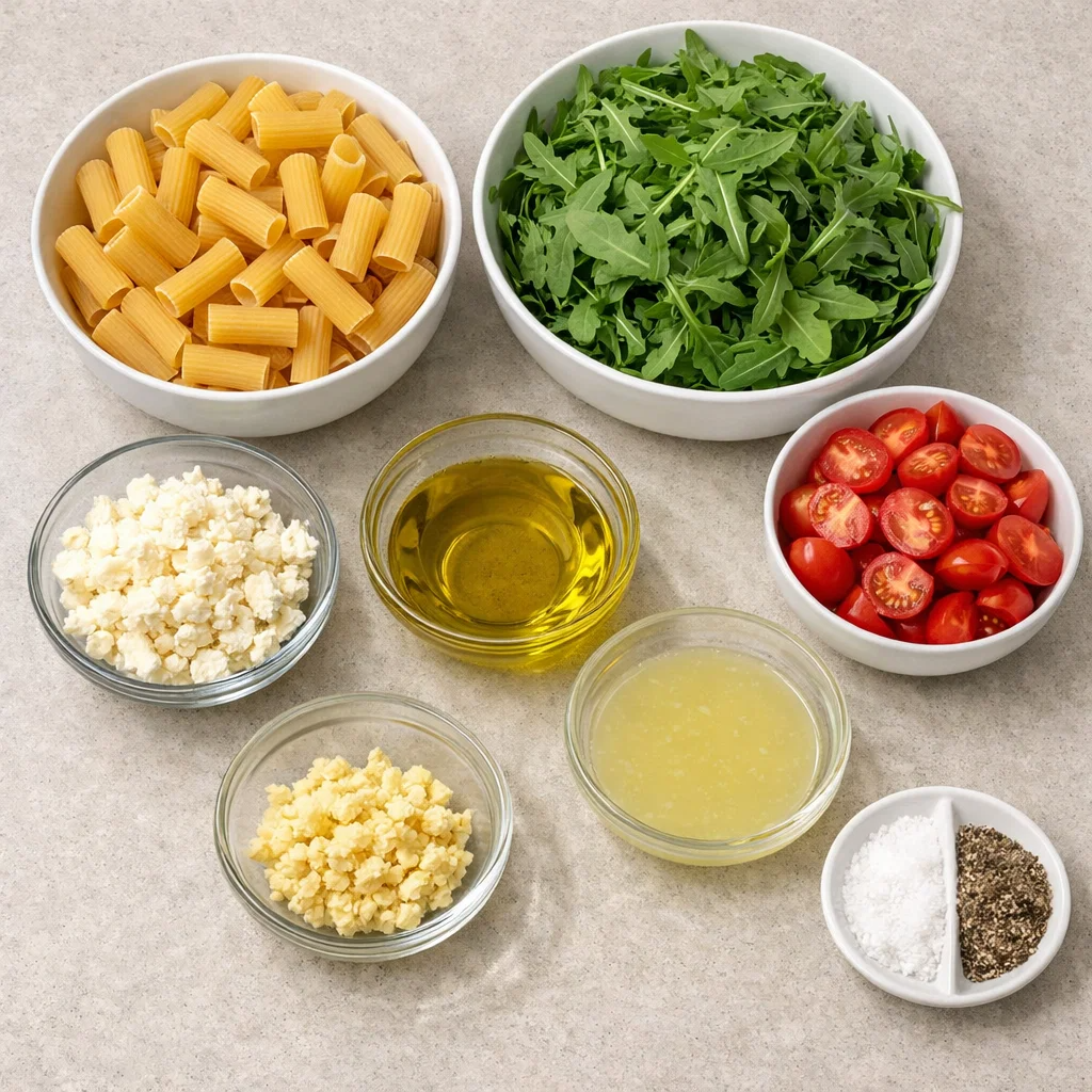 Lemon Arugula Pasta Salad: Easy Fresh Summer Recipe for 4 Servings 7 Lemon Arugula Pasta Salad