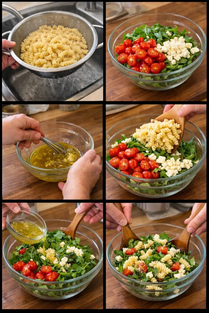 Lemon Arugula Pasta Salad: Easy Fresh Summer Recipe for 4 Servings 8 Lemon Arugula Pasta Salad