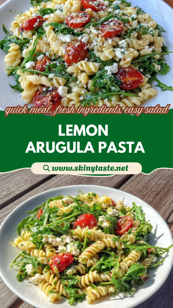 Lemon Arugula Pasta Salad: Easy Fresh Summer Recipe for 4 Servings 10 Lemon Arugula Pasta Salad