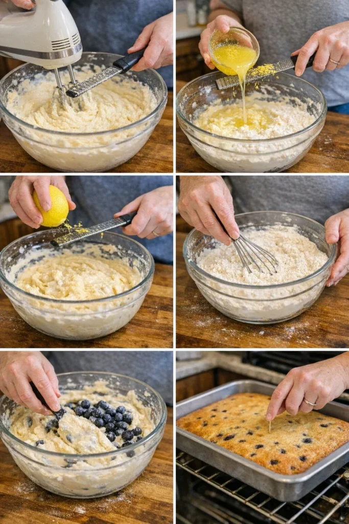 Lemon Blueberry Sheet Cake: Easy Summer Dessert Recipe for 12 Servings 8 Lemon Blueberry Sheet Cake