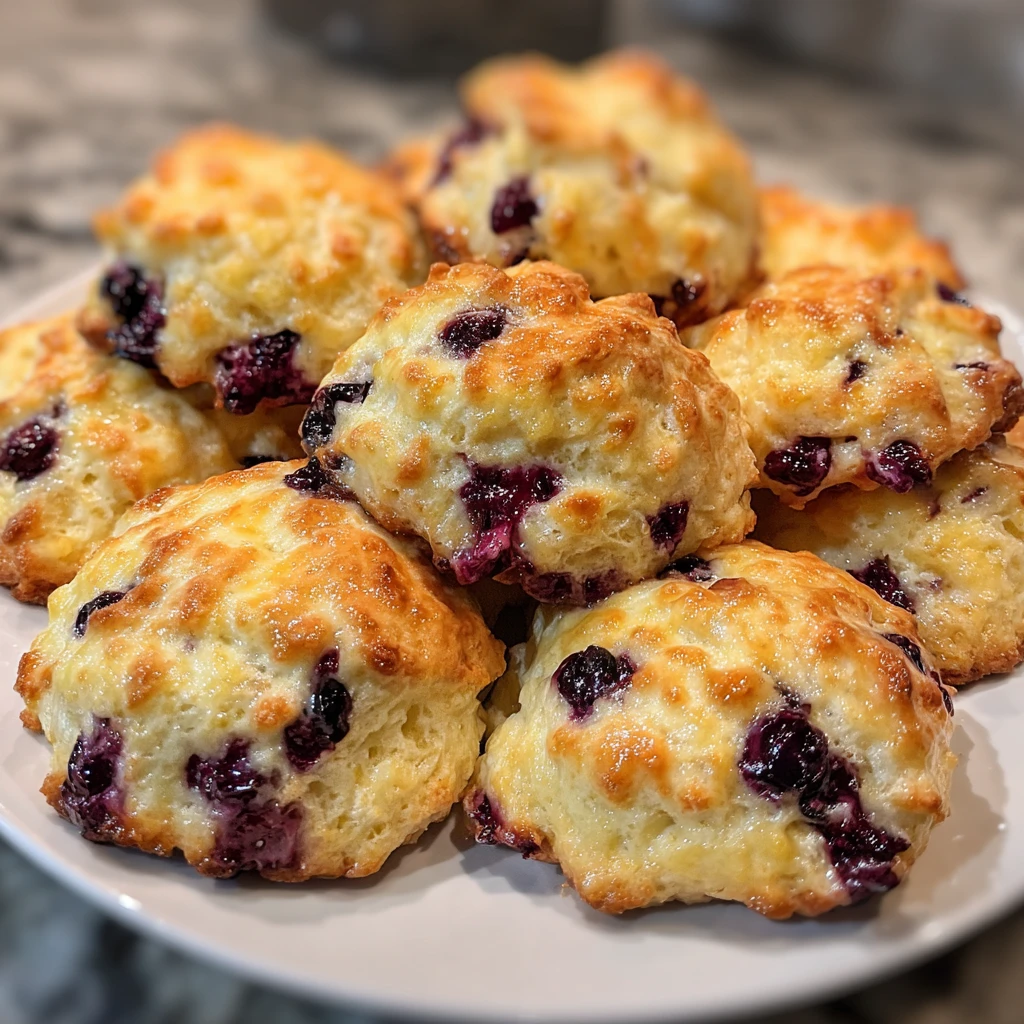 Lemon Blueberry Soft Drop Biscuits