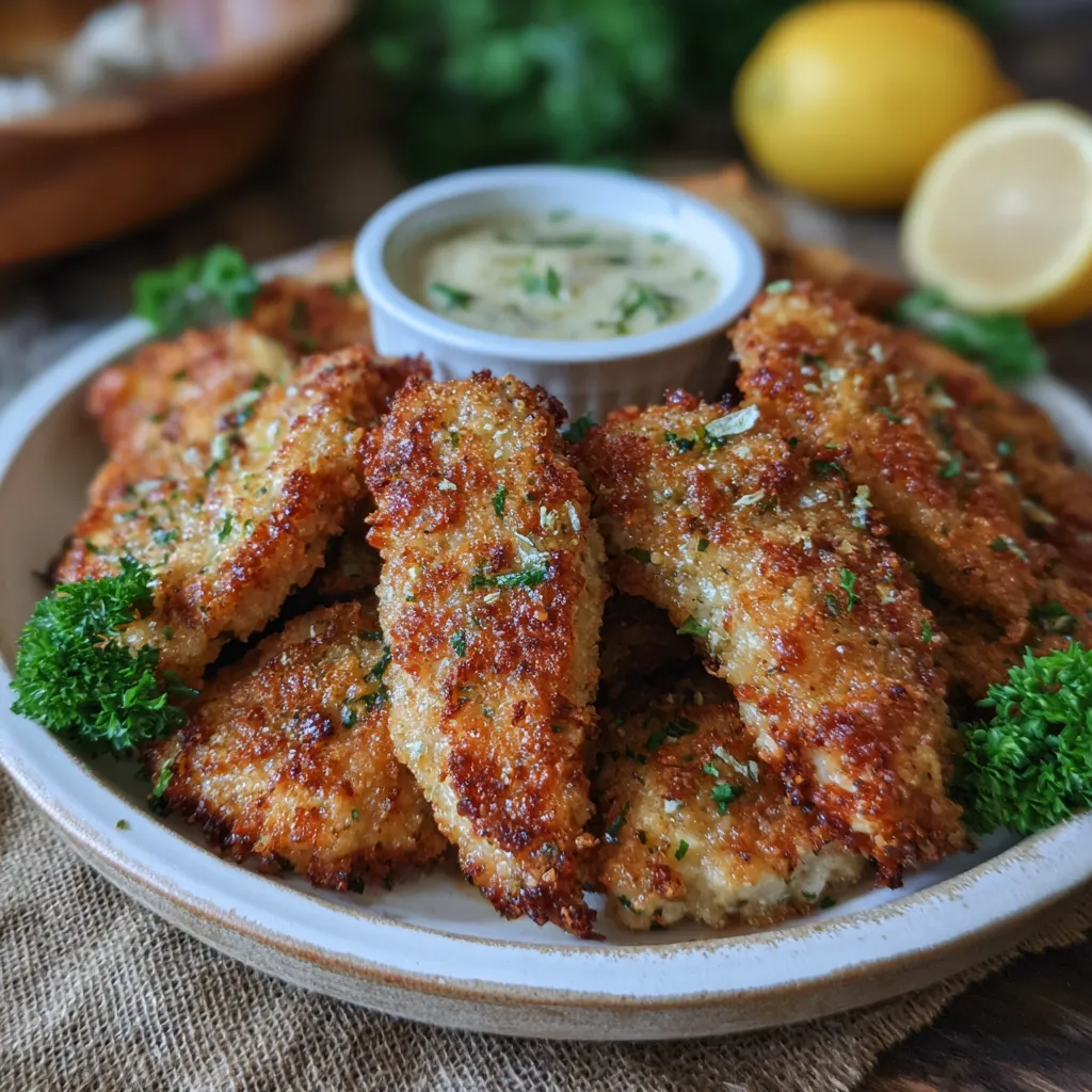 Easy Lemon Garlic Parmesan Chicken Tenders Baked Recipe for Busy Weekn