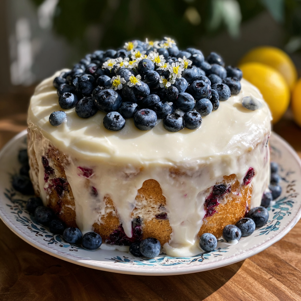 Luscious Lemon Blueberry Cake