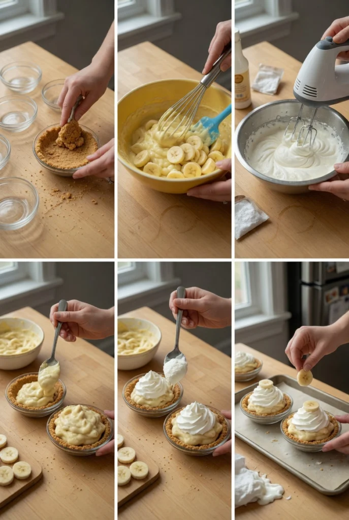 No-Bake Mini Banana Cream Pies