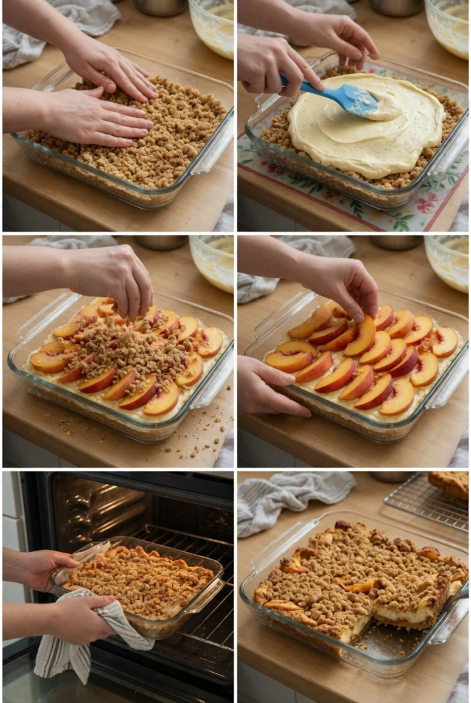 Peach Cobbler Cheesecake Bars