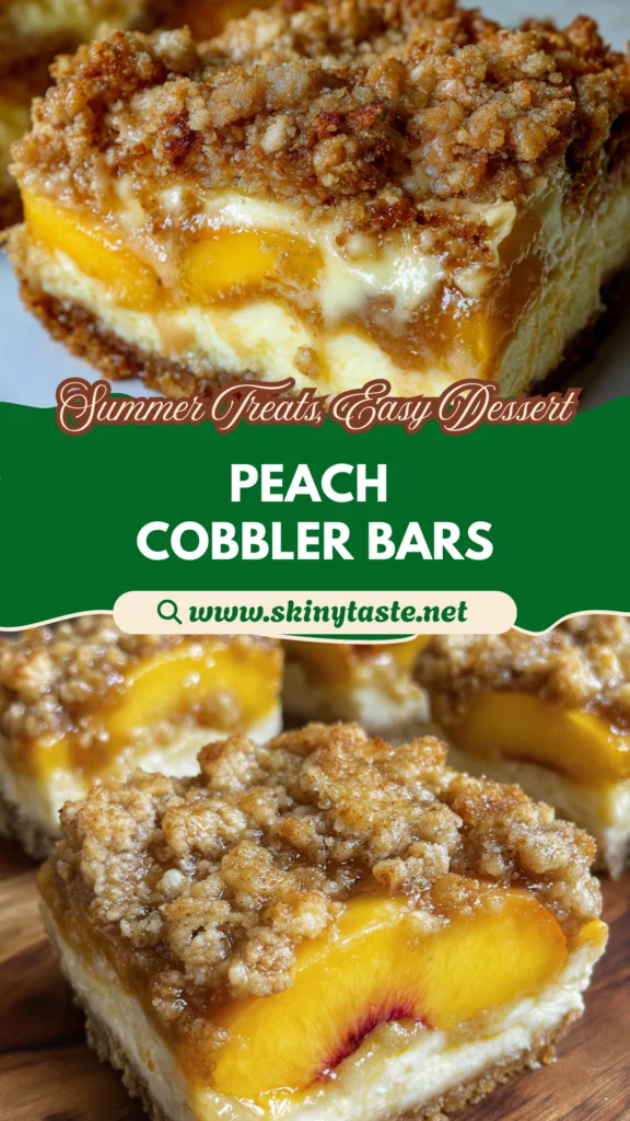 Peach Cobbler Cheesecake Bars