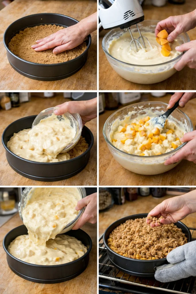 Peach Streusel Cheesecake